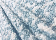 円のループ柔らかく総括的な生地のビロード ポリエステル羊毛の青い白340GSM