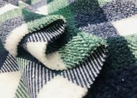 Sherpa快適な毛布の物質的な緑の格子縞340GSM 100%のポリエステル