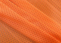 スポーツの摩耗の回線通信量の安全のための110GSMポリエステル メッシュ生地はネオン オレンジに着せます