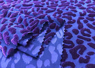 220GSM 94%の衣服の紫色のヒョウの印刷物のためのポリエステルによって燃やされるビロードの生地